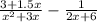 \frac{3 + 1.5x}{x {}^{2} + 3x} - \frac{1}{2x + 6}