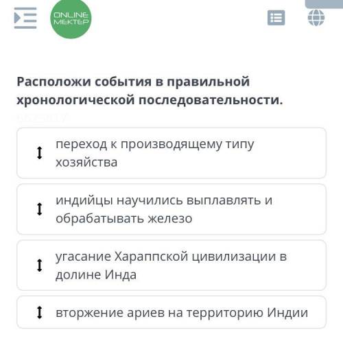 В Древней Индии индуизм доминировал над буддизмом? Расположи события в правильной хронологической по