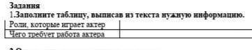 Запулишите таблицу виписав из текста нужную инфармацию памагите клас​