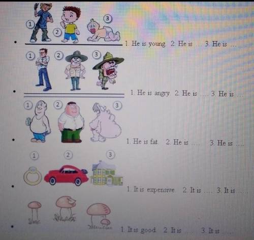 Task 2 Describe the pictures. Write comparative and superlative adjectives ​