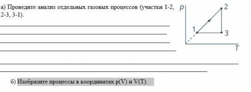 Проведите анализ отдельных газовых процессов (участки 1-2, 2-3, 3-1). ) Изобразите процессы в коорди