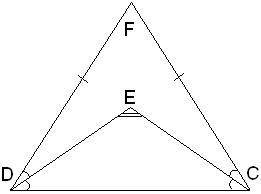 DF=FC;DE− биссектриса∢FDC;CE− биссектриса∢DCF;∢DEC=158°. Угол CFD равен