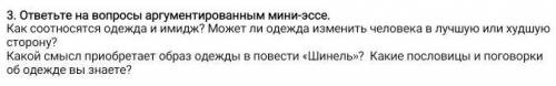 ответьте на вопросы аргументированным мини-эссе. Как соотносятся одежда и имидж? Может ли одежда изм