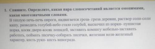 спишите .определите ,какая пара словосочетаний является омонимами какая многозначными словами в тёпл