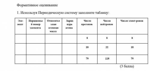 Химия 7 класс Формативное Оценивание