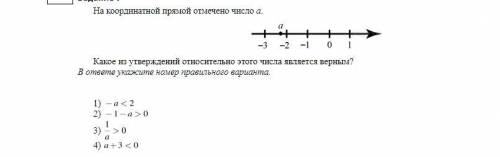 На координатной прямой отмечено число а.