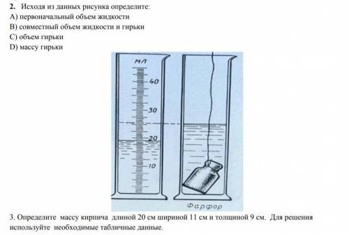 Исходя из данных рисунка определите А) первоначальный объем жидкости в) совместный объем жидкости и