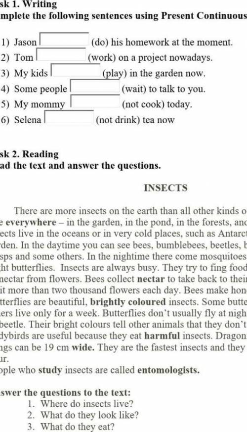 Complete the following using present continuous tense​