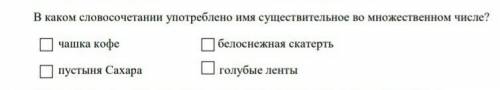 В каком словосочетании употреблено имя существительное во множественном числе? чашка кофе белоснежна