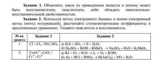 Решить 2 вариант овр и методом полуреакций​