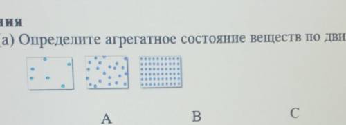 Определите агрегатное состояние веществ по даижению частиц​