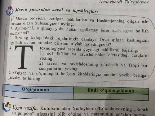 МНЕ ОЧЕНЬ НУЖНО С УЗБЕКСКИМ ДАЮ 25 б. НУЖНО ОТВЕТИТЬ НА ВОПРОСЫ 1. Mavzu boʻyicha berilgan matnlarda