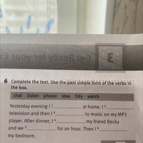 Complete the text. Use the past simple form of the verbs in the box. chat. listen. phone stay tidy.