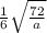 \frac{1}{6} \sqrt{\frac{72}{a}}