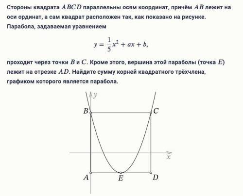 Стороны квадрата параллельны осям координат, причём лежит на оси ординат, а сам квадрат расположен т