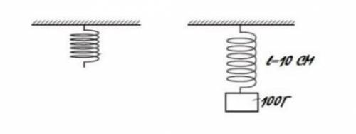 На рисунке показаны пружины предварительно удлиненного и удлиненного типа. Жесткость пружины 100 Н /