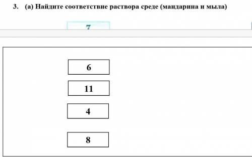 Найдите соответствие раствора среде (мандарина и мыла) p.s только не надо писать всякий бред, которы