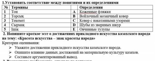 Установить соответствие между понятиями и их определениями​ и напишите краткое эссе о достижении при