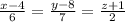 \frac{x - 4}{6} = \frac{y - 8}{7} = \frac{z + 1}{2}