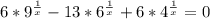 6*9^{\frac{1}{x}}-13*6^{\frac{1}{x}}+6*4^{\frac{1}{x}}=0