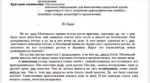 Предположите, какой цветок увидел главный герой, когда лепестки раскрылись. Опишите его. Запишите св