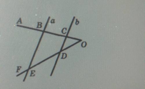 Паралельні прямі а i b перетинають сторони кутаАОЕ. Знайти відрізок OD, якщоОС=4 см, ВС=6 см, DE=9 с