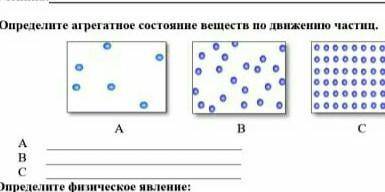 1. Определите агрегатное состояние веществ по движению частин AсBABс сор​