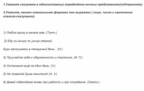 Односоставные предложения. Определенно-личные предложения. дам 20б​