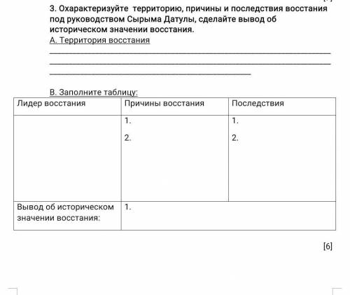 [7] 3. Охарактеризуйте территорию, причины и последствия восстания под руководством Сырыма Датулы, с