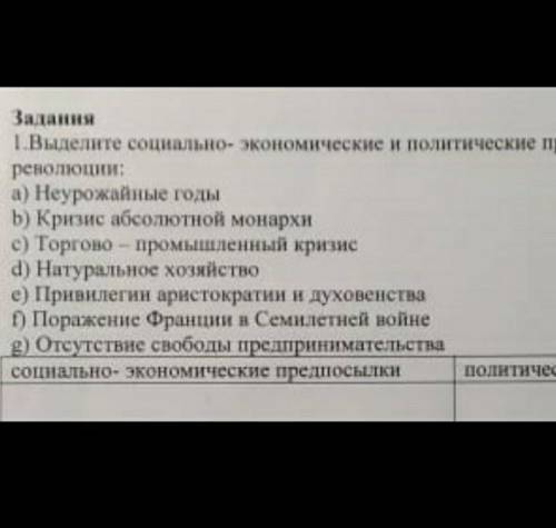 помагите история всемирная 7класс выдилите социально-экономические и политические предпосылки францу