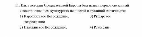 как в истории средневековой европы был назван период связанный с восстанием культурных ценностей и т