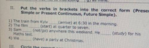 Put the verbs in brackets into the correct form (Present Simple or Present Continuous, Future Simple