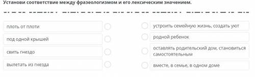 Установи соответствия между фразеологизмом и его лексичным значением.