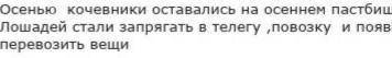 Определи достоверность утверждений Осенью кочевники оставались на осеннем пастбище Лошадей стали зап