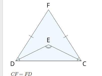 Просмотр рисунков и расчеты углов, если известно, что CF=FD, CE−∢DCF пересекает, ДЕ−∢КОР пересекает