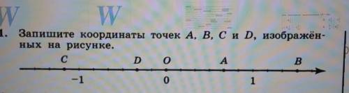 1. Запишите координаты точек A, B, C и D, изображён-ных на рисунке.​