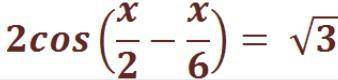 Решить уравнение 2cos(x/2-x/6)=корень из 3