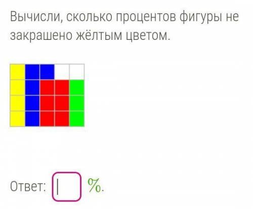 Вычисли, сколько процентов фигуры закрашенно жёлтым ​