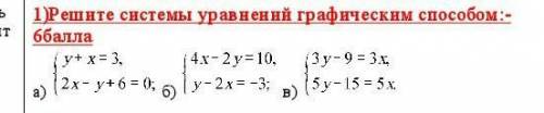 Решите системы уравнений графическим