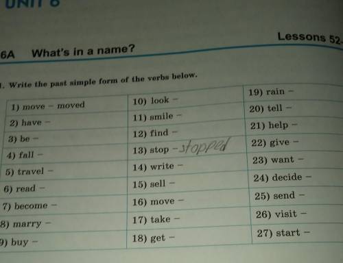 Write the past simple form of the verbs below ​