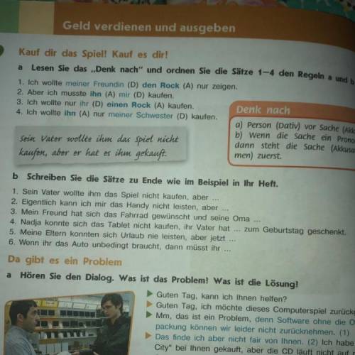 Lesen Sie das „Denk nach und ordnen Sie die Sätze 1-4 den Regeln a und b zu. a;b