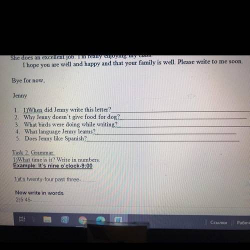 Bye for now, Jenny 1. 1)When did Jenny write this letter? 2. Why Jenny doesn't give food for dog? 3.