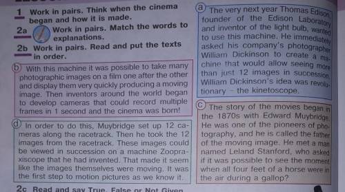 Work in pairs. Read and put the texts in order​