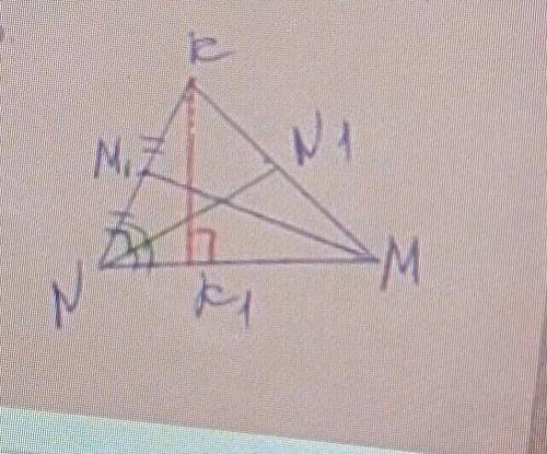 Укажите названия следующих элементов ( медиана, биссектриса, высота ) KK1, MM, NN1 у меня сор даю 10