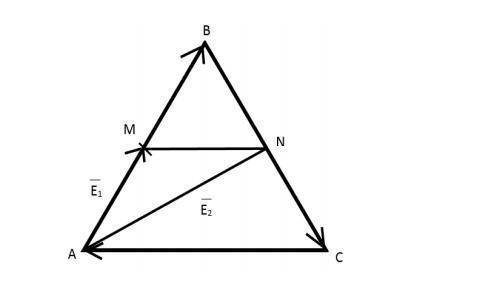 1.Разложить векторы AC, BC, AB (M, N – середины сторон треугольника ABC) по векторам е1 и е2 2.2.Точ