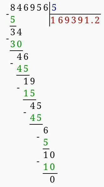 Решите вот эти примеры в столбик: 145703:8 846956:5 447976592 умножить 87 ЗАРАНЕЕ ЗА ОТВЕТ!