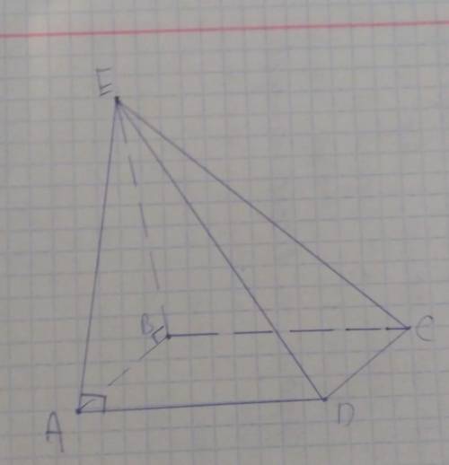 Основание пирамиды - прямоугольник. Докажите, что AD перпендикулярно BE. ​