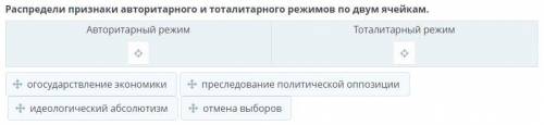 Распредели признаки авторитарного и тоталитарного режимов по двум ячейкам. Авторитарный режим Тотали