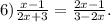 6) \frac{x - 1}{2x + 3} = \frac{2x - 1}{3 - 2x} .