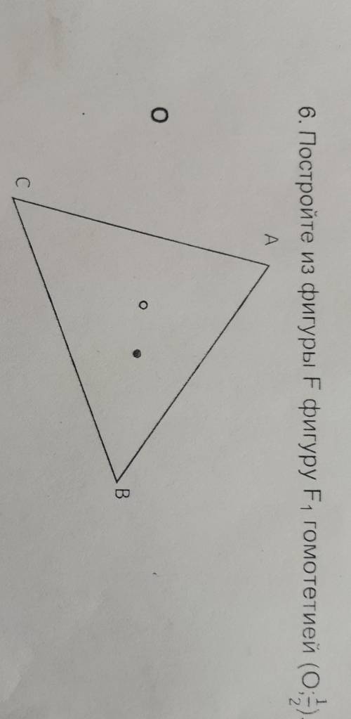 6. Постройте из фигуры F,фигуру F1, гомотетией (0;1/2)​